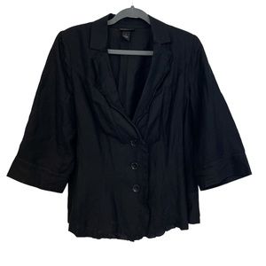 Lane Bryant black linen jacket 14